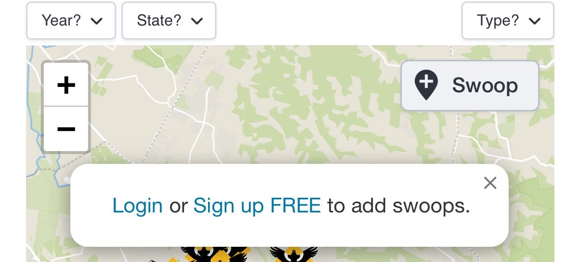 Popup displayed if you have not logged in